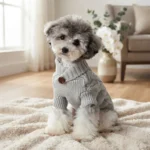 Space Gray Cable Knit Dog Sweater