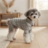 Space gray cable knit pet sweater