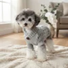Space Gray Cable Knit Dog Sweater