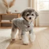 Space Gray Cable Knit Dog Sweater