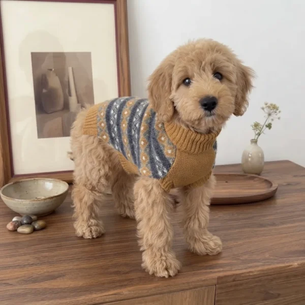 Theo Blue & Brown Striped Dog Sweater