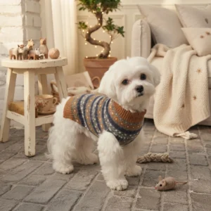 Theo Blue & Brown Striped Dog Sweater